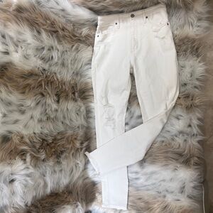 Abercrombie & Fitch Super Skinny High Rise Stretchy White Jeans